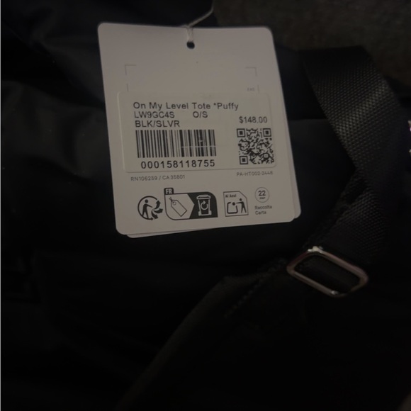 Lululemon Black Quilted Tote Bag - Picture 2 of 2